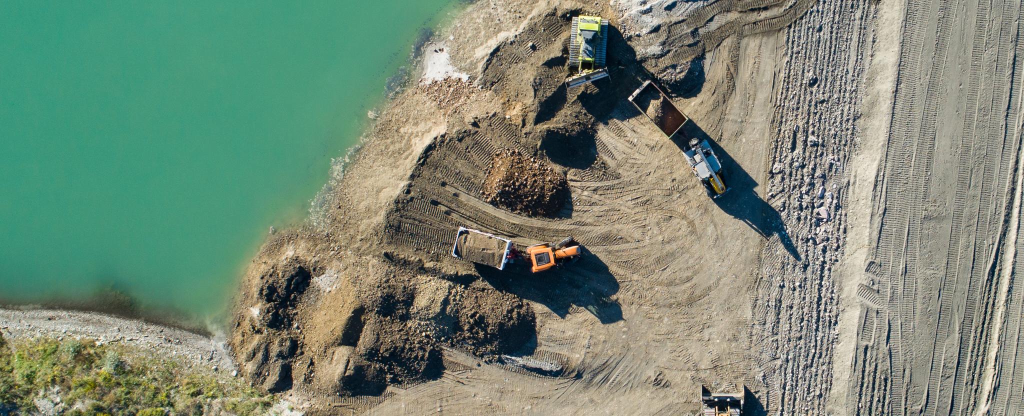 Drohnenaufnahme vom Kieswerk Untervaz